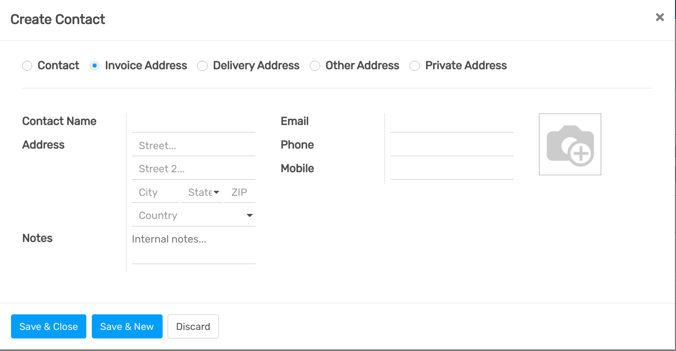 How to add addresses from a contact form on Flectra Sales?
