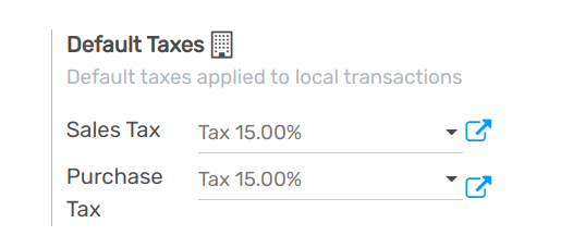 Define which taxes to use by default on Flectra