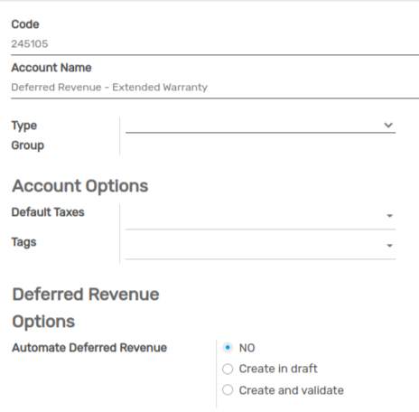 Configuration of a Deferred Revenue Account in Flectra Accounting