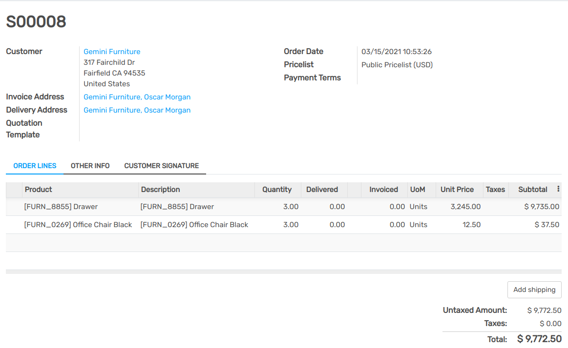 How to invoice the shipping cost to the customer? — Flectra 2.0  documentation