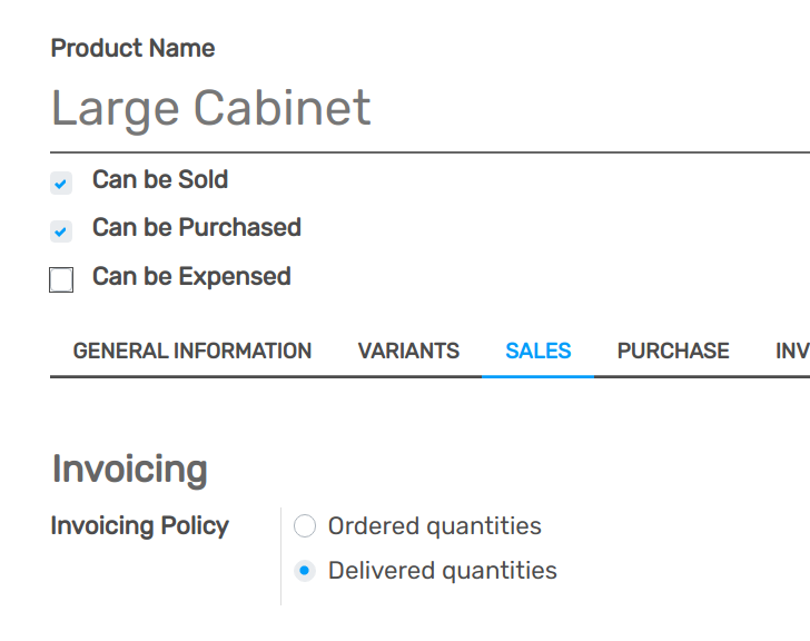 How to change your invoicing policy on a product form on Flectra Sales?
