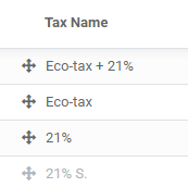 The taxes' sequence in Flectra determines which tax is applied first