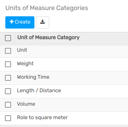 Create a new units of measure category in Flectra Purchase