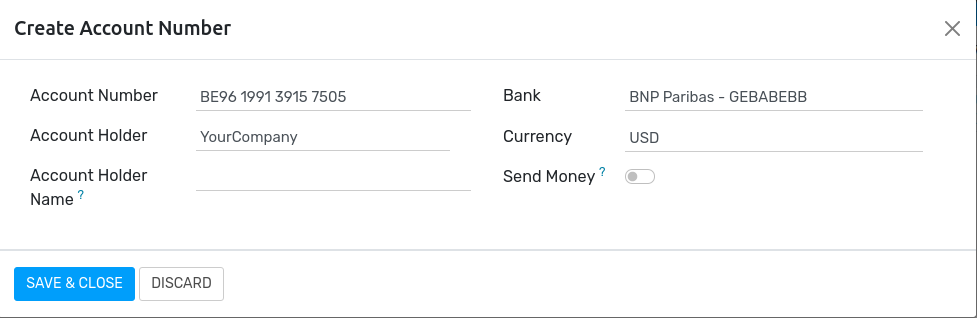 Edit your bank information