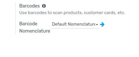 barcode setting in the Inventory application