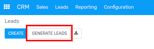 The Generate Leads button to use the lead mining feature.