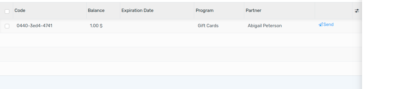 Gift cards send and share buttons