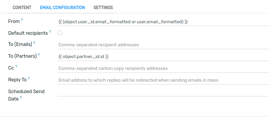 Reply-to field on template.