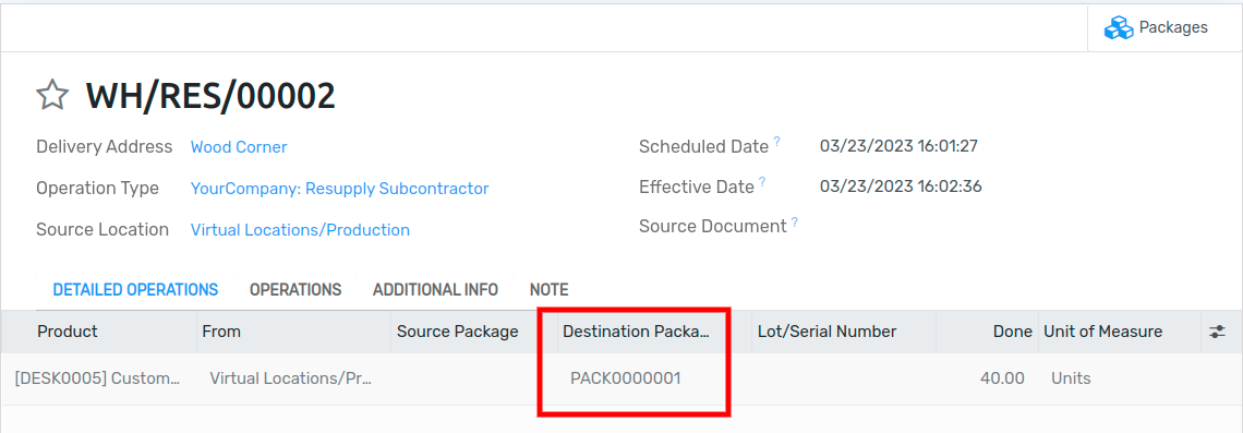 Separate delivery into different packages