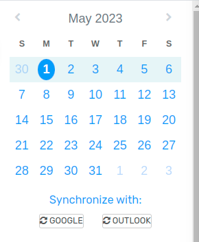 Click the Google sync button in Flectra Calendar to sync Google Calendar with Flectra.