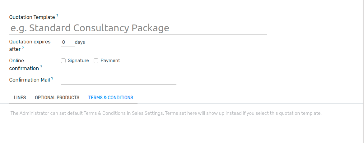 Add Default Terms & Conditions to your quotation templates on Flectra Sales