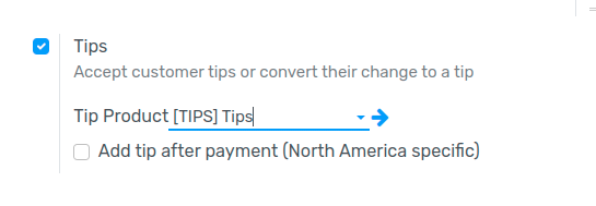enable tips in a POS