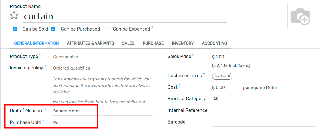 Specify unit of measure for handling a product vs. when it's purchased.