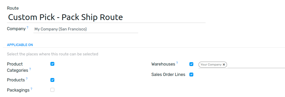 View of a pick-pack-ship route.
