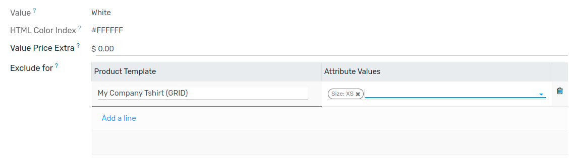 Excluding attributes.