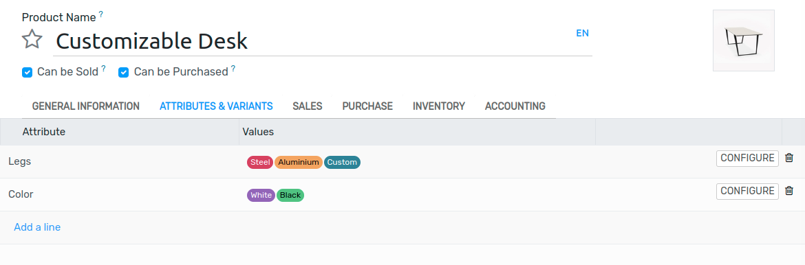 Attributes and variants of your product