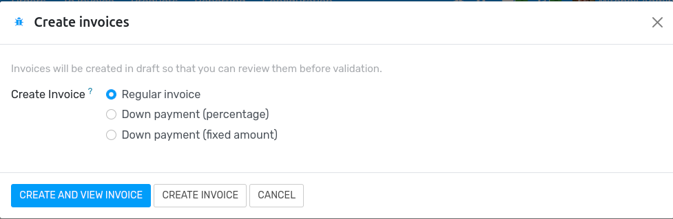Create an invoice.