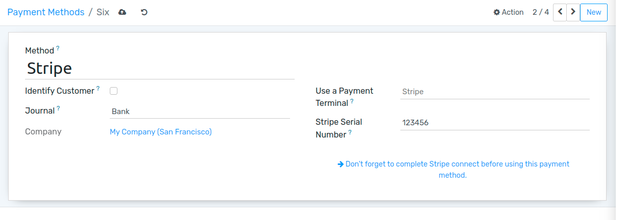 payment method creation form