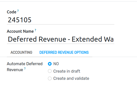 Configuration of a Deferred Revenue Account in Flectra Accounting