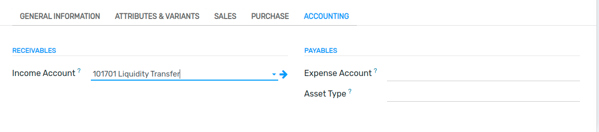 Change of the Income Account for a product in Flectra