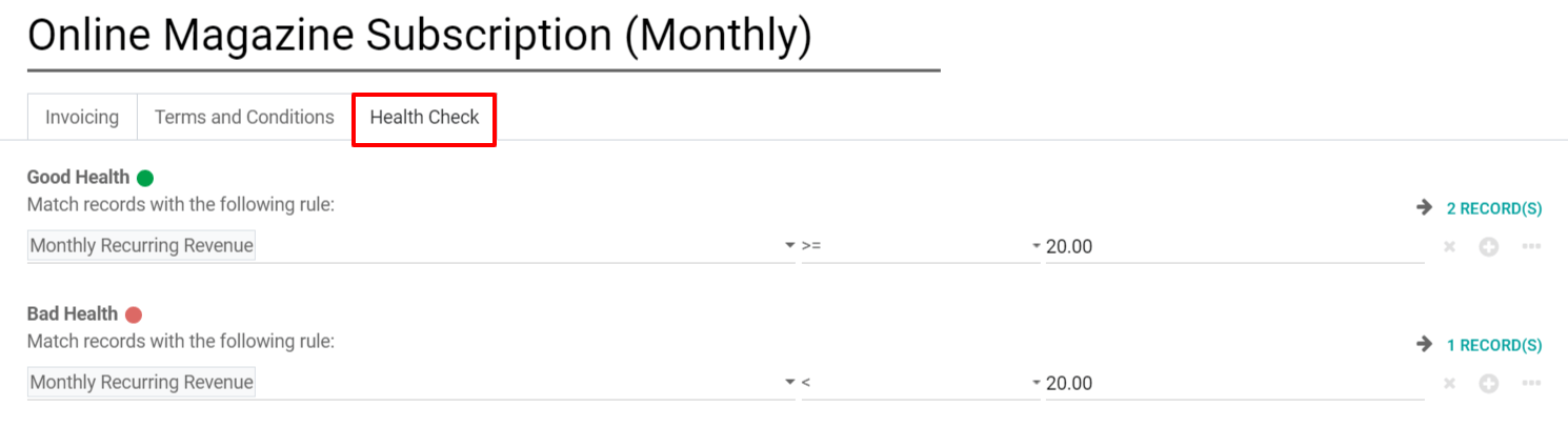 Health check on Flectra Subscriptions