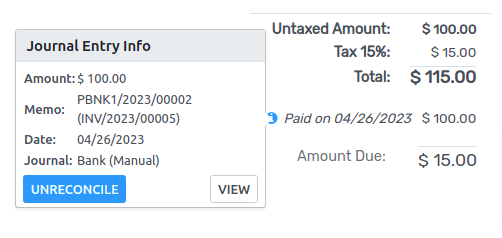 See detailed information of a payment