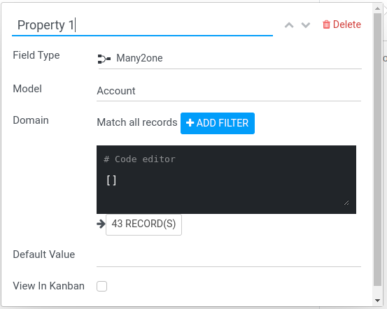 property configuration form