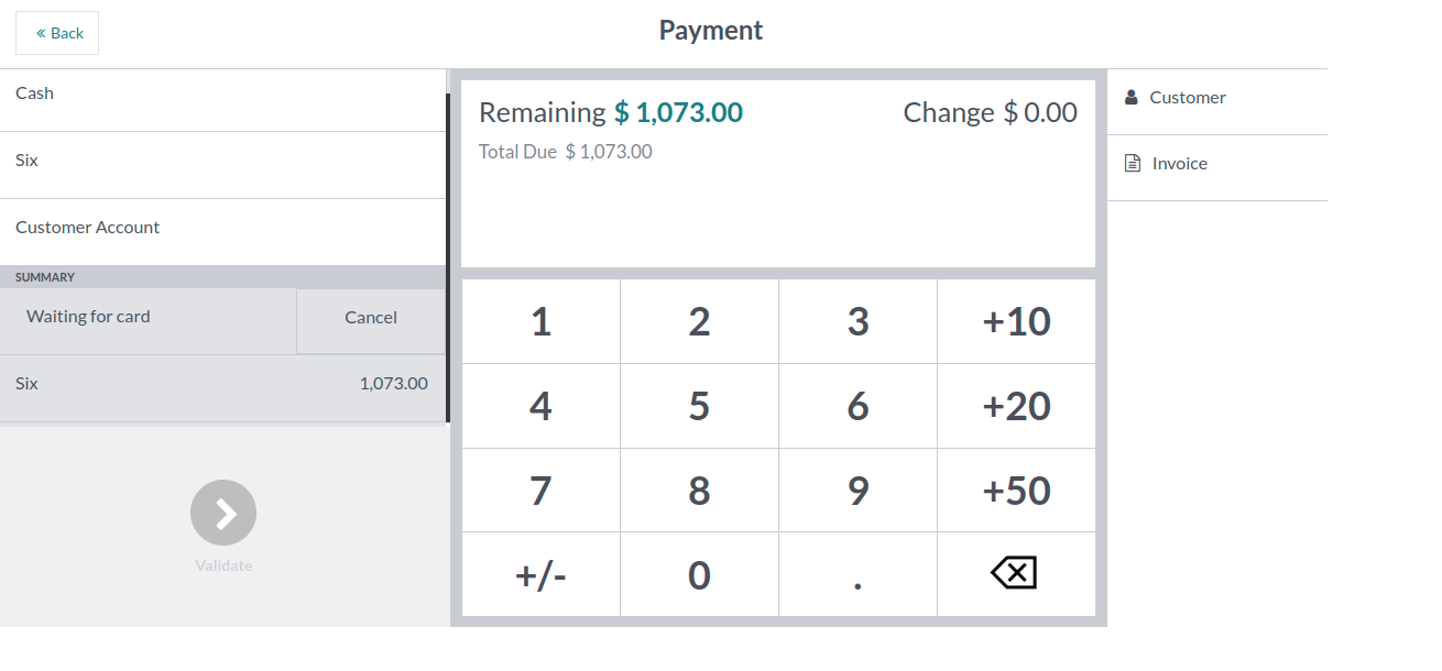 The PoS interface.