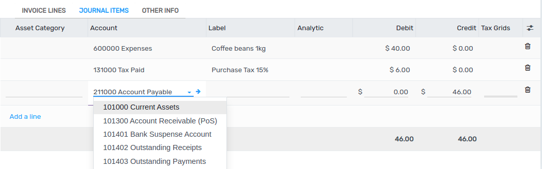 Change the accounts used in the journal entry to record a purchase receipt.