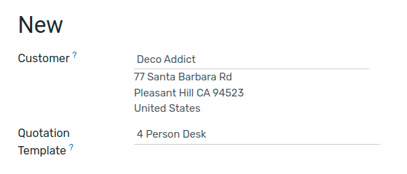Select a specific template on Flectra Sales