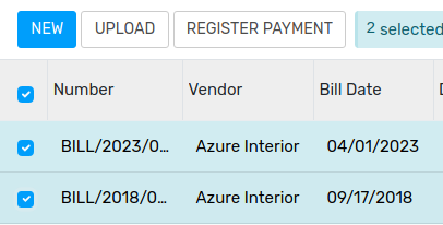 Register payment button.
