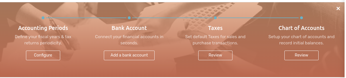 Step-by-step onboarding banner in Flectra Accounting
