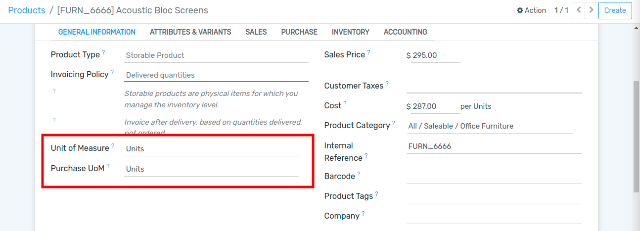 Configure a product's units of measure in Flectra