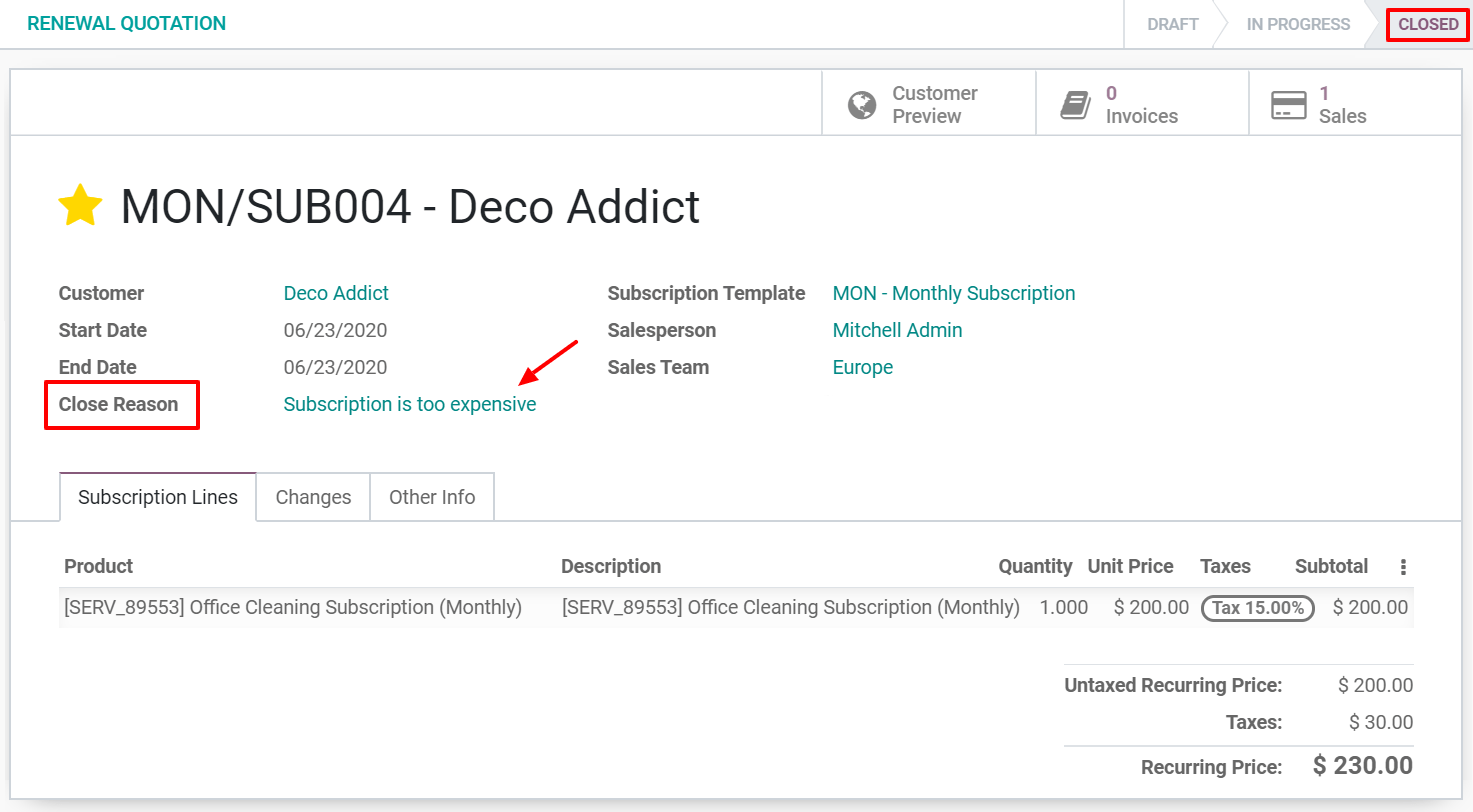 What happens when you close your subscription with Flectra Subscriptions?